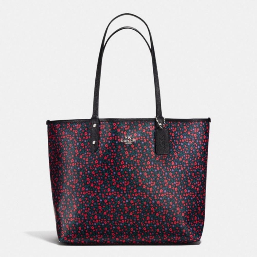 Coach Reversible Red Flower Tote